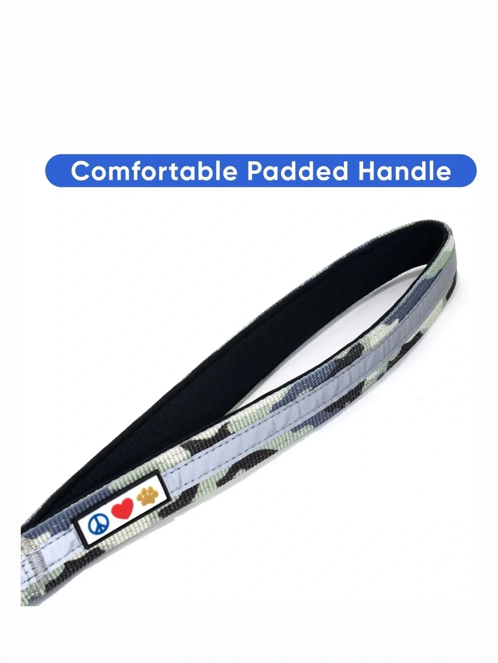 NEW Reflective Padded Short Dog Leash in Camo
